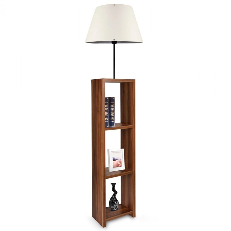 Lampadaire 150 cm crème, étagères, type E27 max 60 w, collection Victoria, douille E27 Max 60 w - Crème - Wellhome