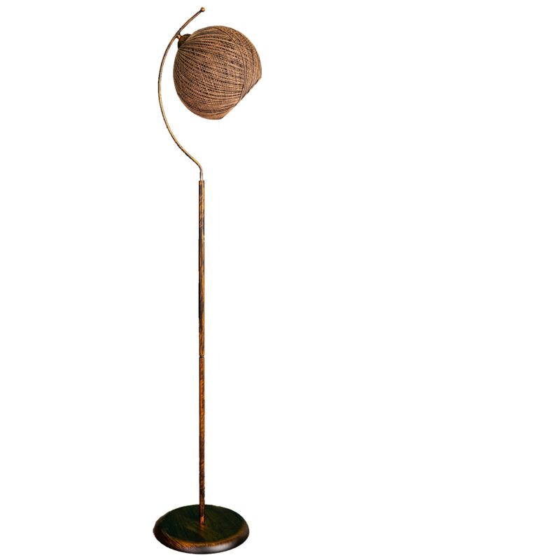 Lampadaire 165 cm. Marron, type e 27 max 45 - 60 w, collection Malawi, prise e 27 Max 45 - 6 - Noir - Wellhome