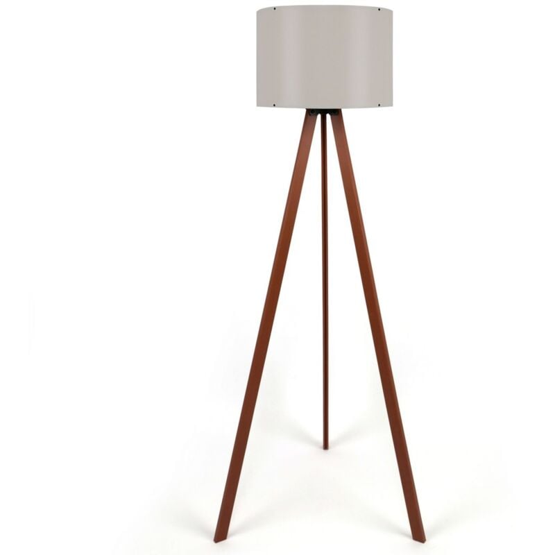 Lampadaire 115 cm. beige/marron, type e 27 'tanganica' - Beige/Marron - Wellhome