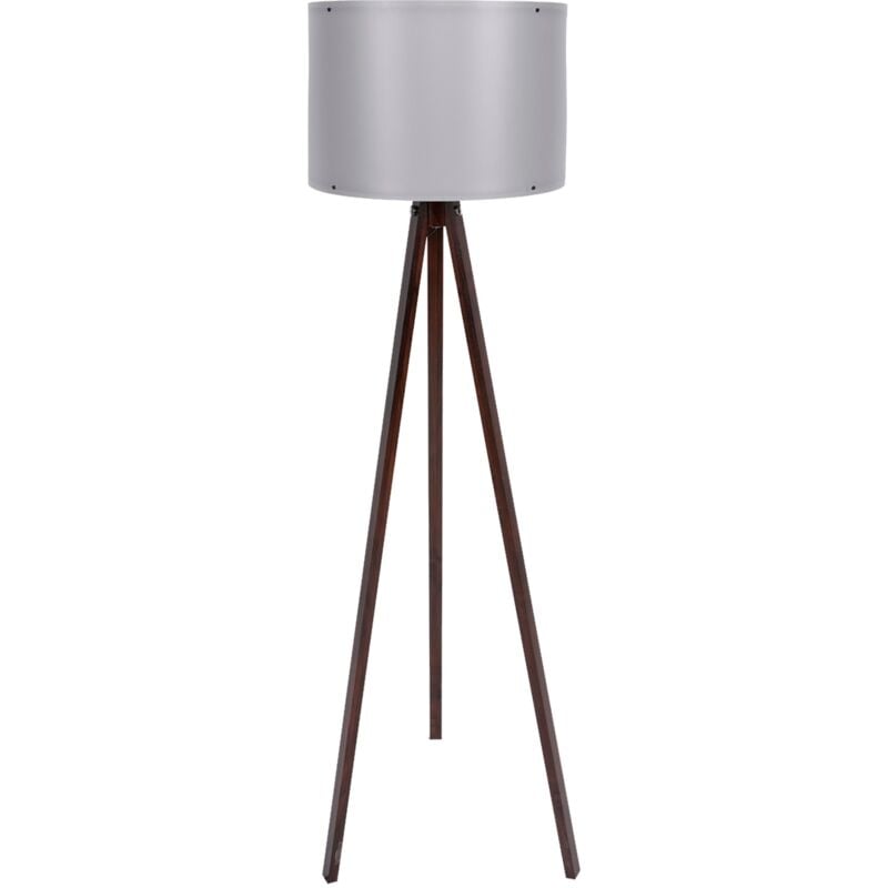 Lampadaire 145 cm. gris/noyer, type e 27 Max 45 - 60 w - 'tanganica' - Gris/Noyer - Wellhome