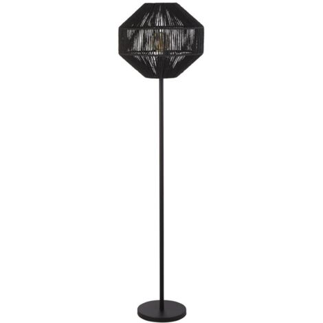 Lampadaire Wicker 1x60W E27 Noir Mat
