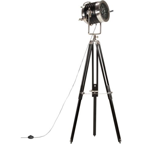 Lampadaire,Lampe sur pied à trépied Noir Bois de manguier massif 171 cm CFW656544