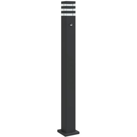 Lampadaire，Lampe sur pied d'extérieur avec capteur noir 110 cm aluminium CFW316349