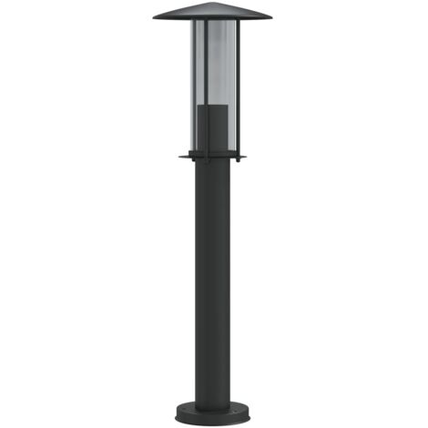 Lampadaire，Lampe sur pied d'extérieur noir 60 cm acier inoxydable CFW378931
