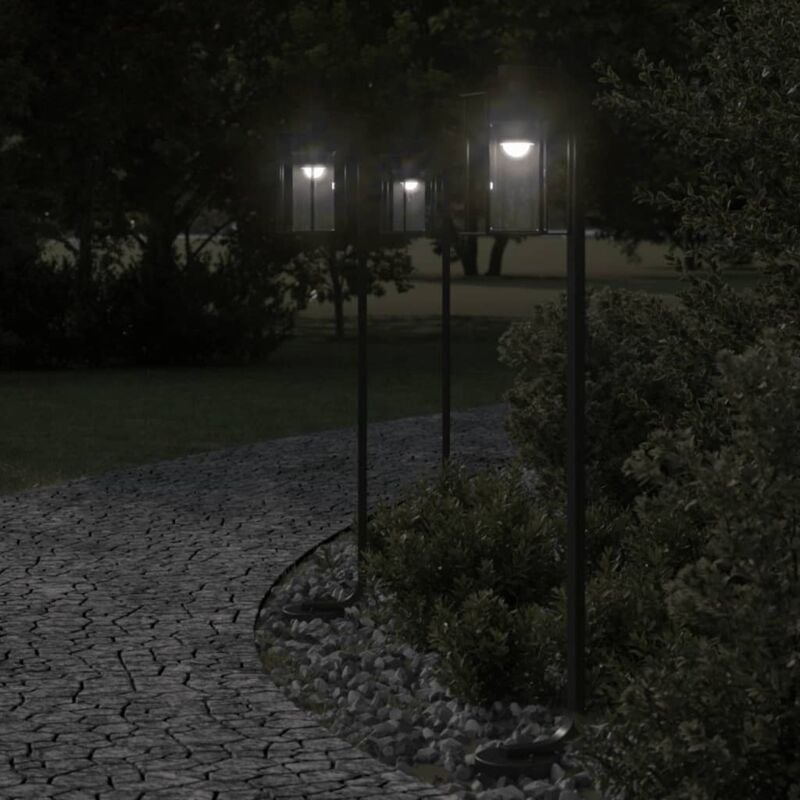 Lampadaire d'extérieur noir 100 cm acier inoxydable - Vidaxl