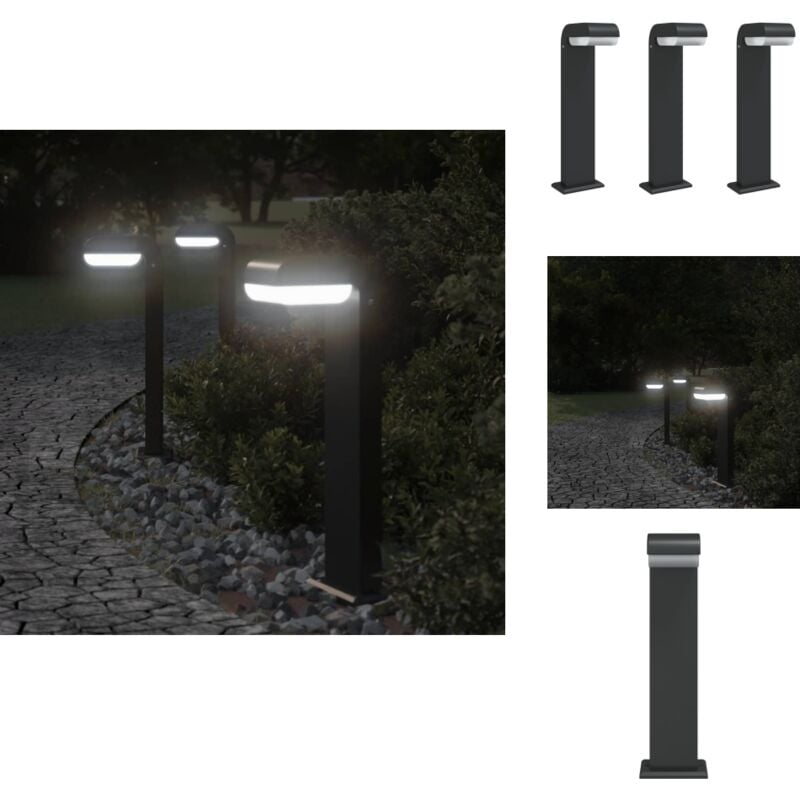 Lampadaires d'extérieur 3pcs noir aluminium moulé sous pression - Lampadaire Exterieur - Éclairage Extérieur - Luminaire Extérieur - Lampe Extérieur