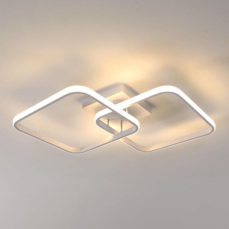 Image of Comely - Plafoniera a led da 50 w 5625 lm, moderna plafoniera a led, plafoniera a led quadrata bianca in acrilico per soggiorno, camera da letto,