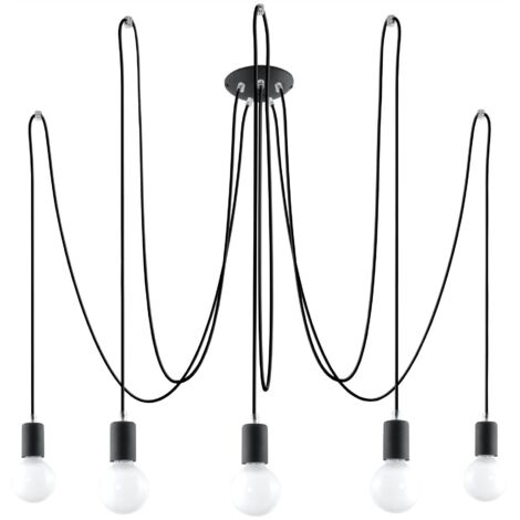 Lampadari Edison nero 300x150x300cm Sollux