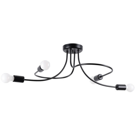Lampadari Levar nero 75x32x47cm Sollux
