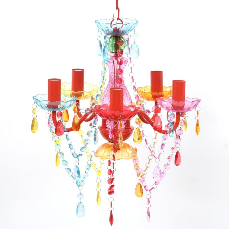 Image of Lampada in Cristallo a 5 Lampadine Stile classico vari colori colore : multicolore