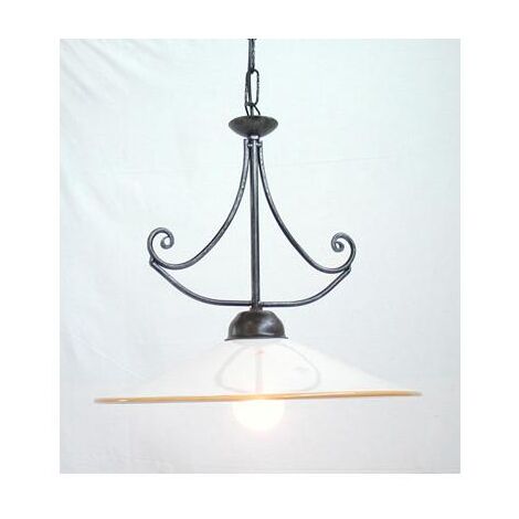 LAMPADARIO 1 LUCE ATMOSFERA FERRO BATTUTO LAMPADE LAMPIONE LANTERNA APPLIQUE