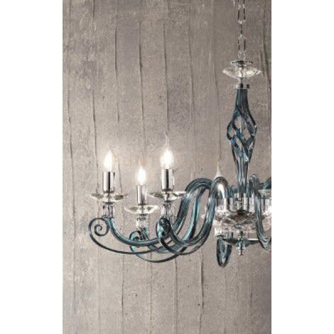 LAMPADARIO 1306 12 LUCI OTTANIO E CROMO ATTACCO E14 D.100CM
