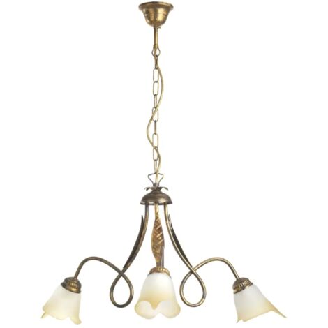 Lampadario 3 luci dkl italia doppio giro 3l 3xe14 bronzo - dkl4250/3b