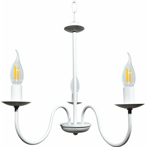 Lampadario 3xE14 Montatura Verniciata Bianco E-Energy Nicla
