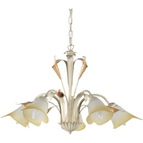lampadario 5 luci "lucrezia" avorio, e14