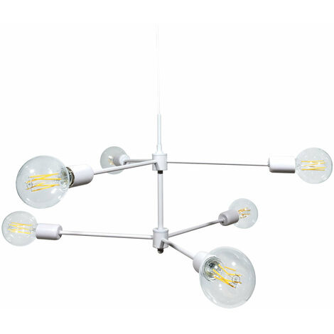 Lampadario 6xE27 Montatura Verniciata Bianco E-Energy Lara