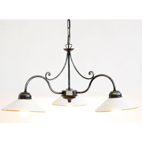 LAMPADARIO A 3 LUCI ATMOSFERA FERRO BATTUTO LAMPADE APPLIQUE LAMPIONE LANTERNE