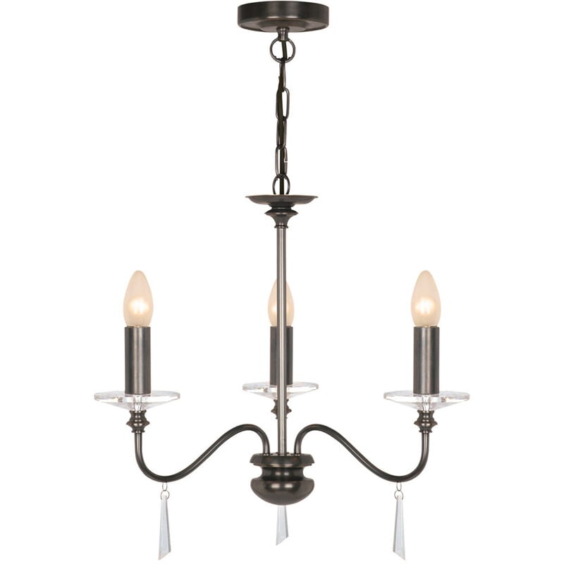 Lampadario a 3 luci Finsbury Park, bronzo antico