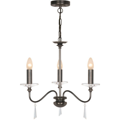 Lampadario a 3 luci Finsbury Park, bronzo antico