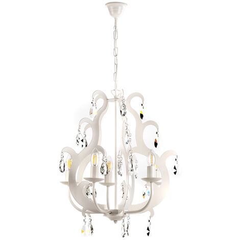 lampadario a 5 luci "jane" bianco, e14