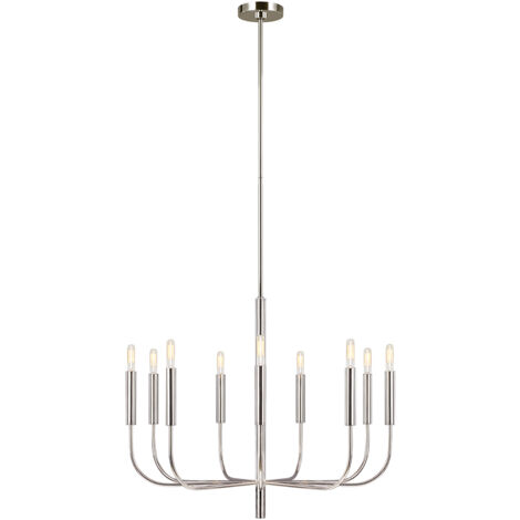Lampadario a 9 luci Elstead Brianna, nichel lucido, E14