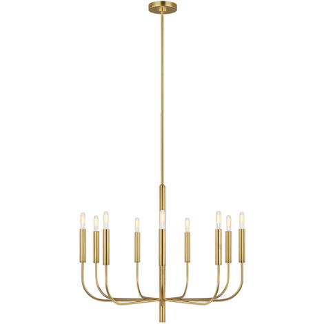 Lampadario a 9 luci Elstead Brianna, ottone brunito, attacco E14