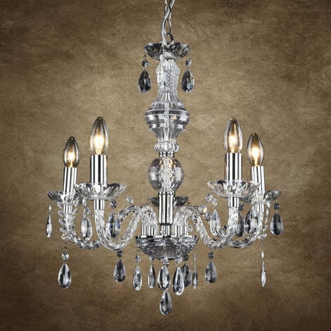 Lampadario a Corona con 5 Bracci Ø 52 cm - Colore Cromo lux.pro