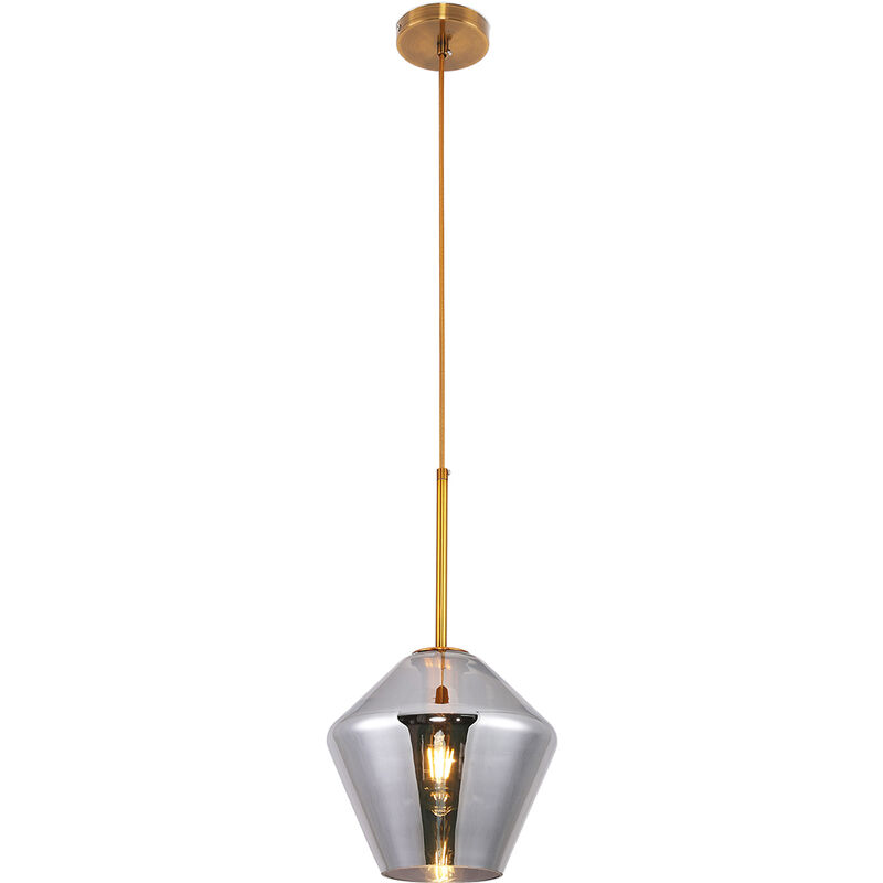 Image of Lampada a soffitto in cristallo - Lampada a sospensione dal design a diamante - Alon Gigrio trasparente - Vetro, Metallo - Gigrio trasparente