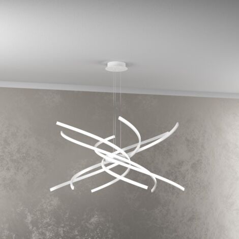 Lampadario a Led Moderno Top Light Tornado 69W 4450LM 1163/S80 Bianco