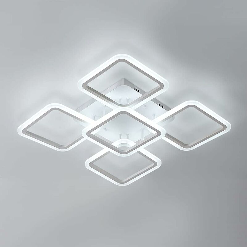Image of Comely - Lampadario a soffitto a led, plafoniera a led moderna Ø60 cm, lampada da soffitto in acrilico da 85 w per soggiorno camera da letto bianco