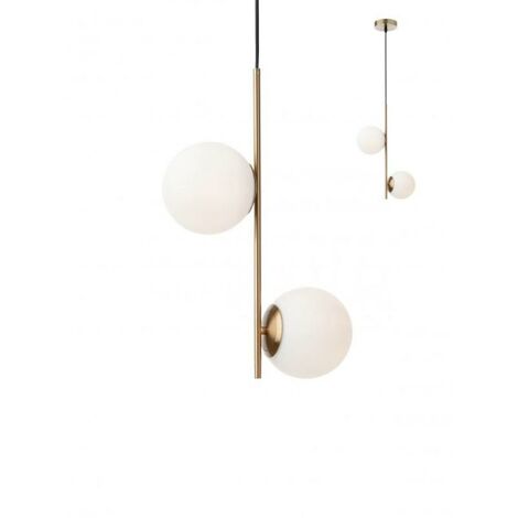Lampadario a sospensione 2 luci colore oro opaco nina redo 012625
