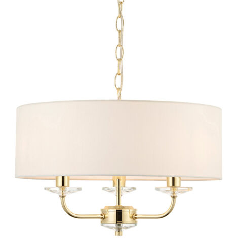 Lampadario a sospensione 3 luci ottone E14 Endon Nixon