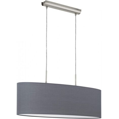 Lampadario a sospensione 75x22x110  cm grigio e nickel opaco con filo - Eglo Pasteri