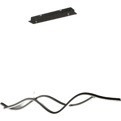 Lampadario a sospensione a led Sinuo 36W nero 3666-45-101 Fabas Luce