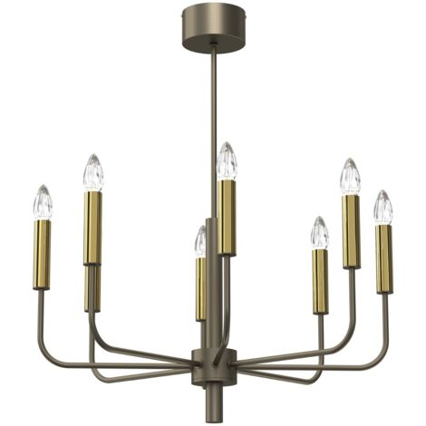 Lampadario a sospensione Akasya oro titanio 8xE14 Luminex