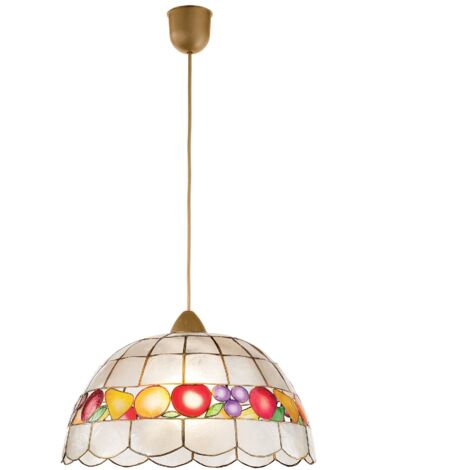 Lampadario a sospensione ARAGONA in vetro madreperla tiffany