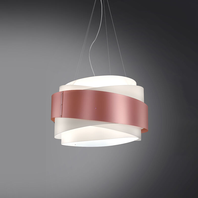 Image of Sospensione Moderna 1 Luce Bea In Polilux Rosa Metallico D60 Made In Italy - Rosa