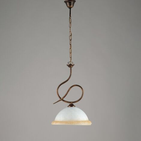 Lampadario a sospensione Bonetti Illumina Miranda 1 luce marrone/oro