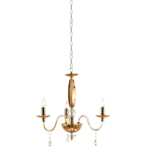 Lampadario a sospensione CECILIA in cristallo a 3 luci D73 cm AMBRA