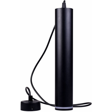 LAMPADARIO A SOSPENSIONE CILINDRICO IN ALLUMINIO NERO CON ATTACCO GU10 - DESIGN MODERNO E MINIMALISTA PER INTERNI IDEALE PER CUCINA SOGGIORNO UFFICIO E STUDIO