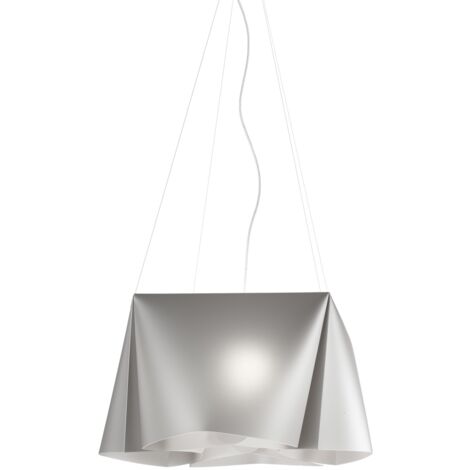 Lampadario a sospensione cinque luci luci WANDA in Polilux Argento diametro 59x h31 cm