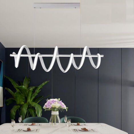Lampadario a sospensione con luci a led da soffitto stile moderno twister 4800 lumen 60w luce bianca naturale 4000K