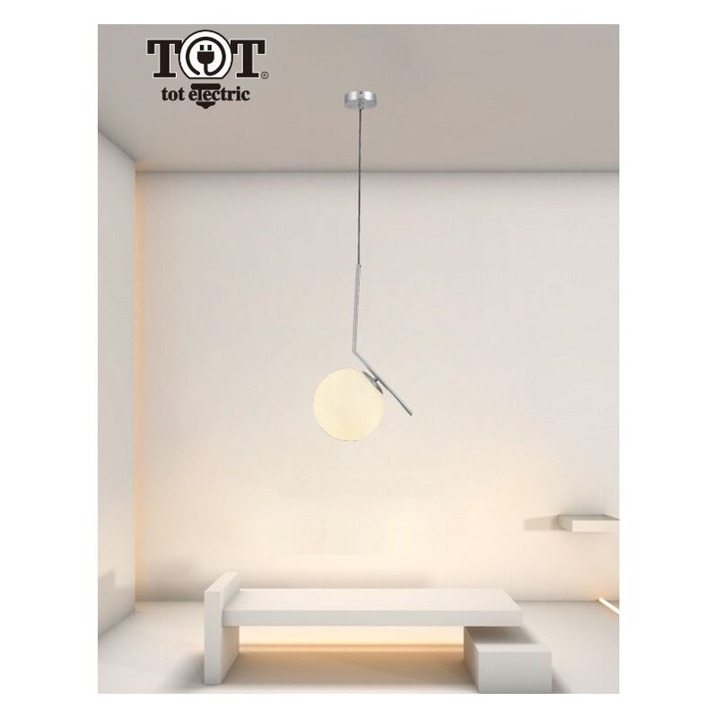Image of Tot Electric - Lampadario a sospensione con sfera in vetro E27 argento design moderno minimal
