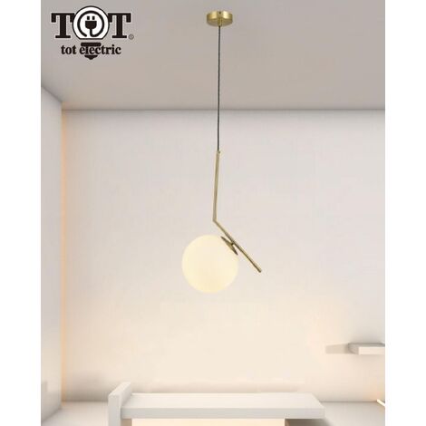 TOT ELECTRIC Lampadario a sospensione con sfera in vetro E27 oro design moderno minimal