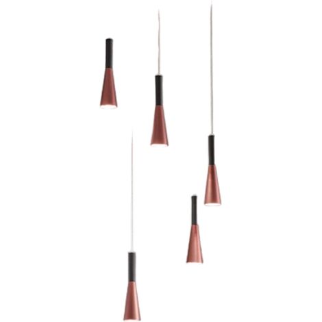 Lampadario a sospensione CONE Oro-Rosa Nero 5x7W 3000K Perenz