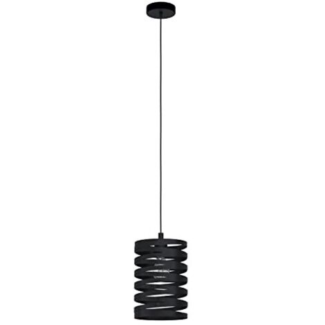 Lampadario A Sospensione Contemporaneo Cremella Acciaio Nero 1 Luce E27