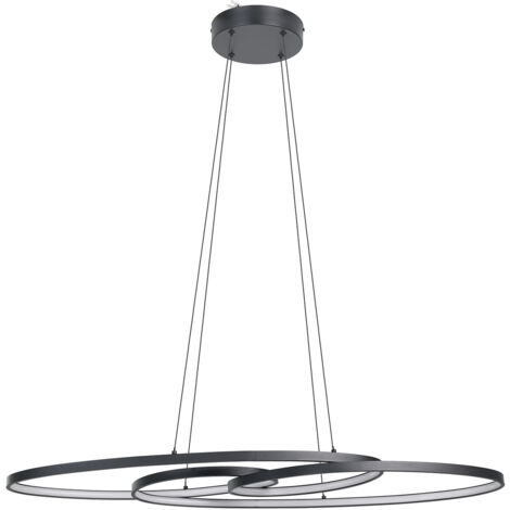 Lampadario A Sospensione Contemporaneo Gianella Alluminio Nero 1 Luce Led 38W