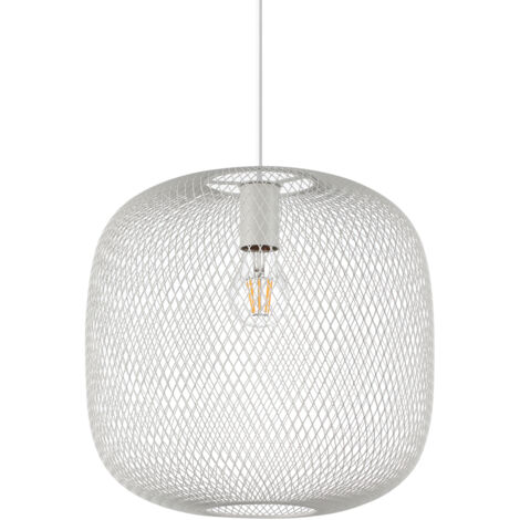 Lampadario A Sospensione Contemporaneo Net Metallo Bianco 1 Luce E27 42W