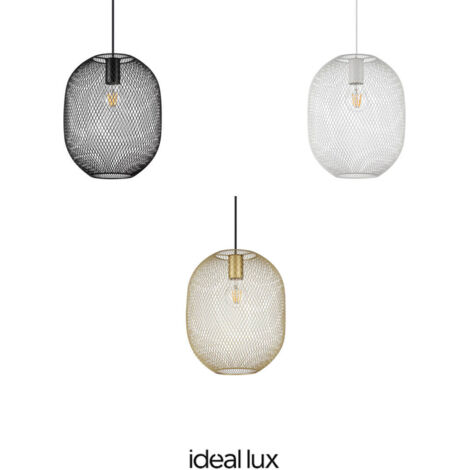 Lampadario A Sospensione Contemporaneo Net Metallo Bianco 1 Luce E27 42W Ip20