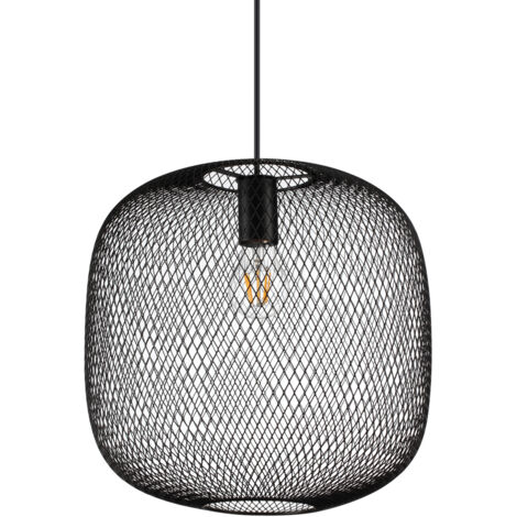 Lampadario A Sospensione Contemporaneo Net Metallo Nero 1 Luce E27 42W